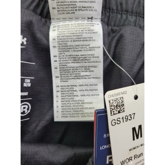 NEW Reebok WOR Run Short Women's Medium Black Liner NWT Run Gym - Picture 7 of 10